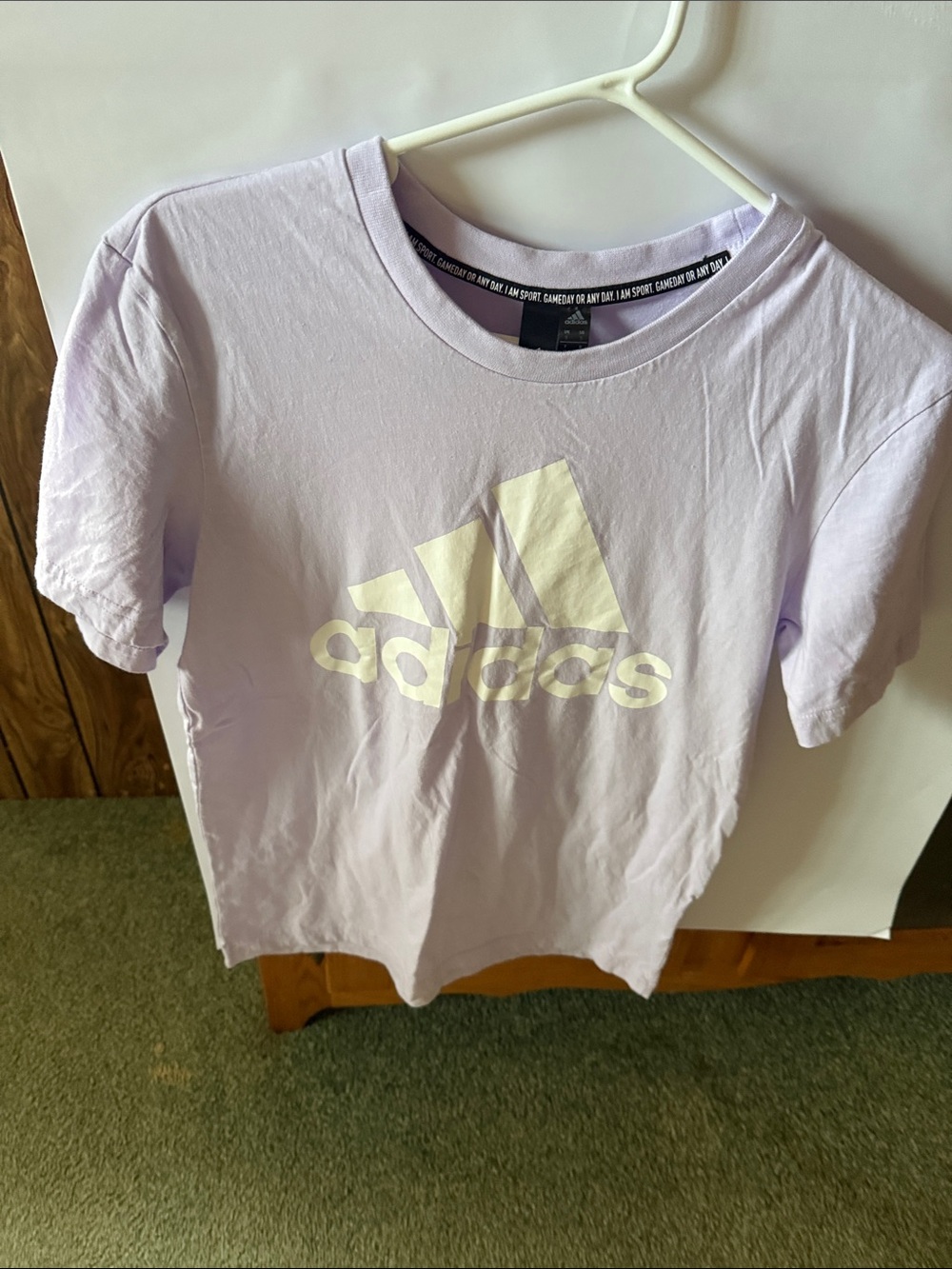 adidas Lavender Graphic Logo Tee - Ladies small NWOT